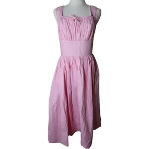 Hearts & Found A Line Midi Dress In Pink Size L